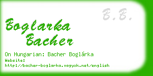 boglarka bacher business card